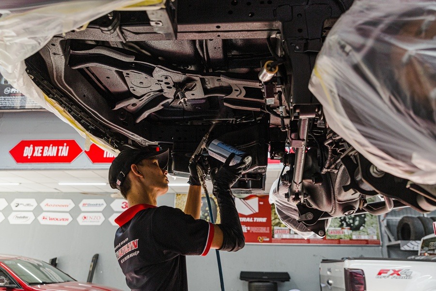 Che chắn các bộ phận khi phủ gầm